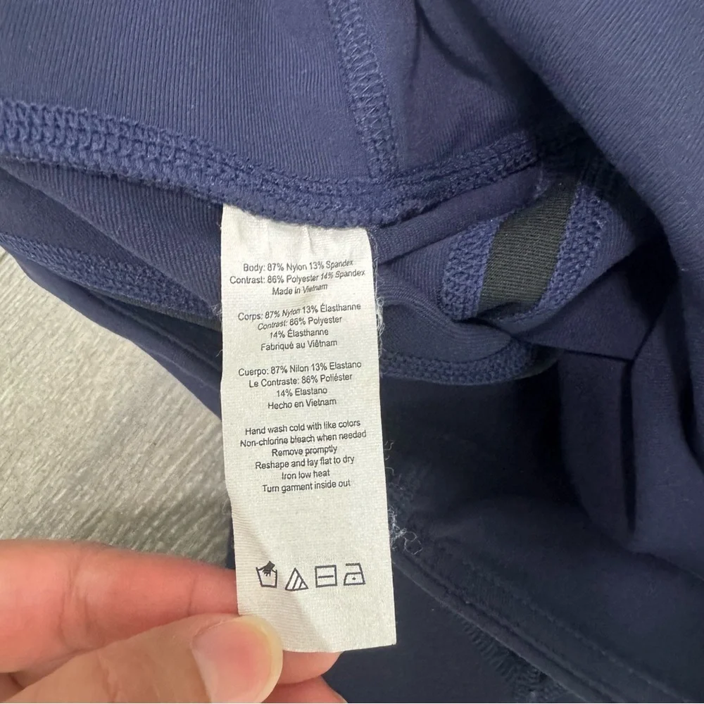 ALO Yoga Blue Crop Leggings Size XS High Rise Athletic Workout Yoga Pants